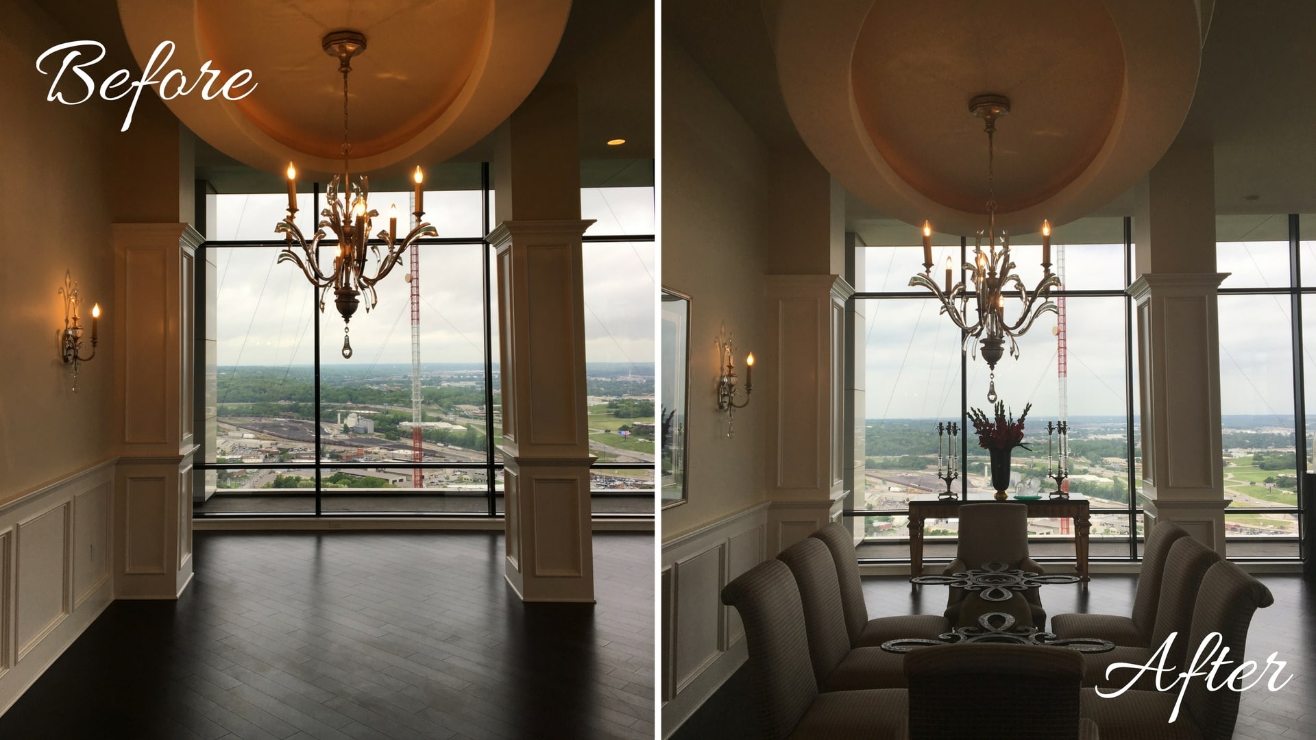 Penthouse Dining Room Before and After